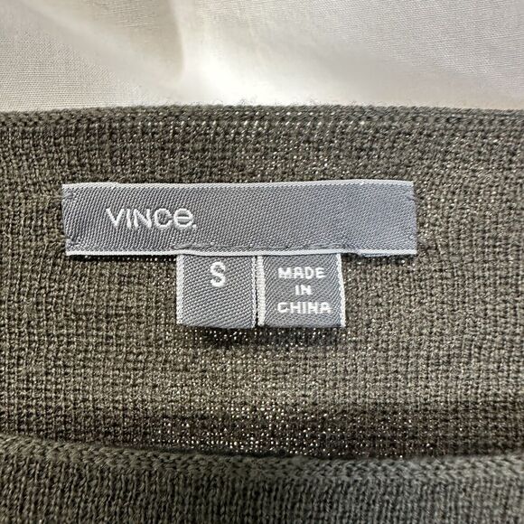 Vince Womens Long Sleeve Scoop Neck Sweatshirt Green 100% Wool Sz. Small‎ P. - Picture 4 of 10